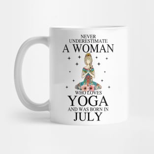 A Woman Who Loves Yoga And Was Born In July Mug